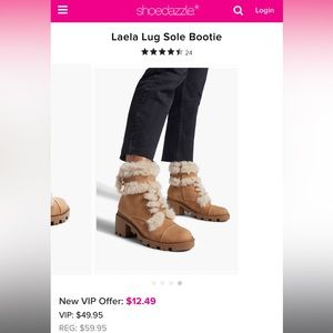 Shoe Dazzle Laela Lug Sole Fur Booties